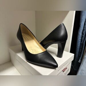 Alex Marie Carmen Leather Block Heel Pumps